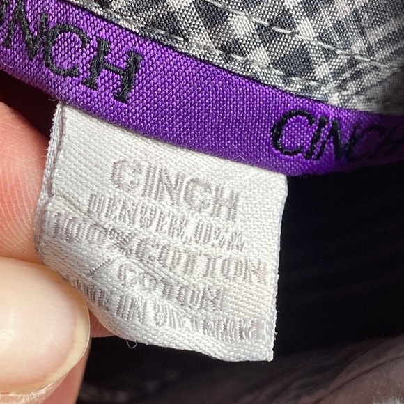 Mens EUC Cinch Gray & Purple Western Button Down Medium Shirt - Picture 8 of 8